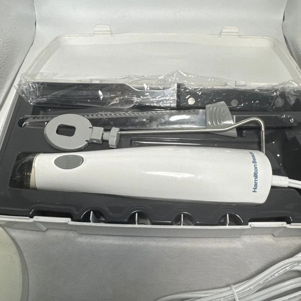 Hamilton Beach Electric Carving Knife Set with Storage Case White 74250R